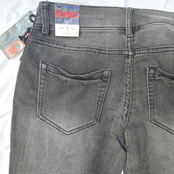 BONGO Juniors Side Lace Up Skinny Jeans, Black Wash- 1 Junior - Picture 9 of 10